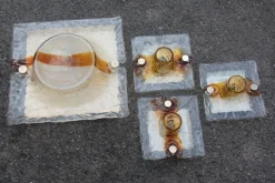 Sale Pamono Square Murano Glass Sconces by Toni Zuccheri for Venini, 1960s, Set of 4