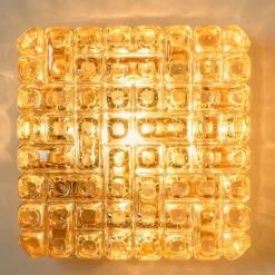 Sale Pamono Square Textured Glass Wall Light, Germany, 1960s