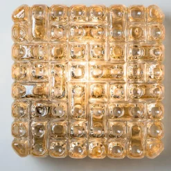 Sale Pamono Square Textured Glass Wall Light, Germany, 1960s
