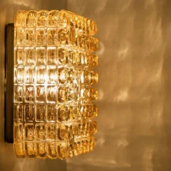 Sale Pamono Square Textured Glass Wall Light, Germany, 1960s