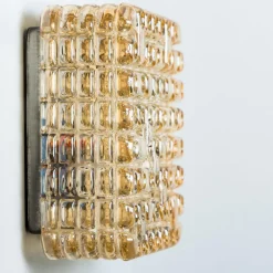 Sale Pamono Square Textured Glass Wall Light, Germany, 1960s
