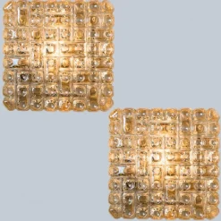 Sale Pamono Square Textured Glass Wall Light, Germany, 1960s