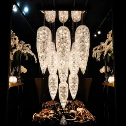 Best Pamono Steel & Crystal Sensation Arabesque Light Fall Ceiling Chandelier with 17 Lamps from VGnewtrend