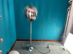 Online Pamono Steel Moon Floor Lamp by Henri Mathieu, 1970s