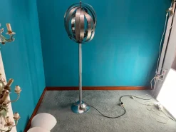 Online Pamono Steel Moon Floor Lamp by Henri Mathieu, 1970s