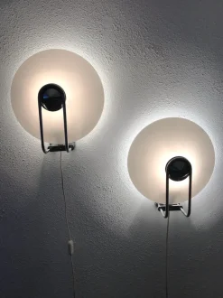 Sale Pamono Swedish Acrylic and Chrome Wall Sconces by Nafa, 1970s, Set of 2