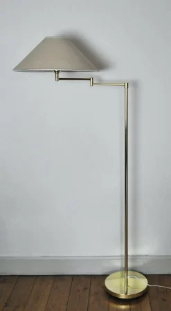 Outlet Pamono Swedish Adjustable Floor Lamp in Brass Plated Metal from Cottex, 1970s