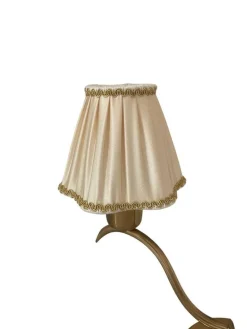 Best Pamono Swedish Art Deco Brass Table Lamp with Figural Base and Silk Shades, 1930s