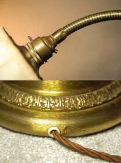 Online Pamono Swedish Empire Brass EB 5508 Floor Lamp with Angled Gooseneck & Floral Embellishments by Einar Bäckström, 1950s