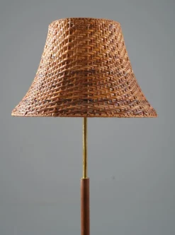 Outlet Pamono Swedish Floor Lamp in Brass and Teak by Stilarmatur Boréns, 1960s