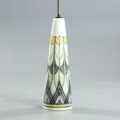 Outlet Pamono Swedish Floor Lamp in Hand Painted Ceramic and Brass by Rigmor Nielsen for Soholm, 1960