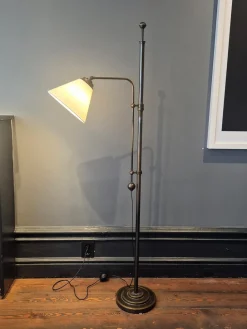 New Pamono Swedish Grace Art Deco Floor Lamp in Bronze from Cebe, 1930s