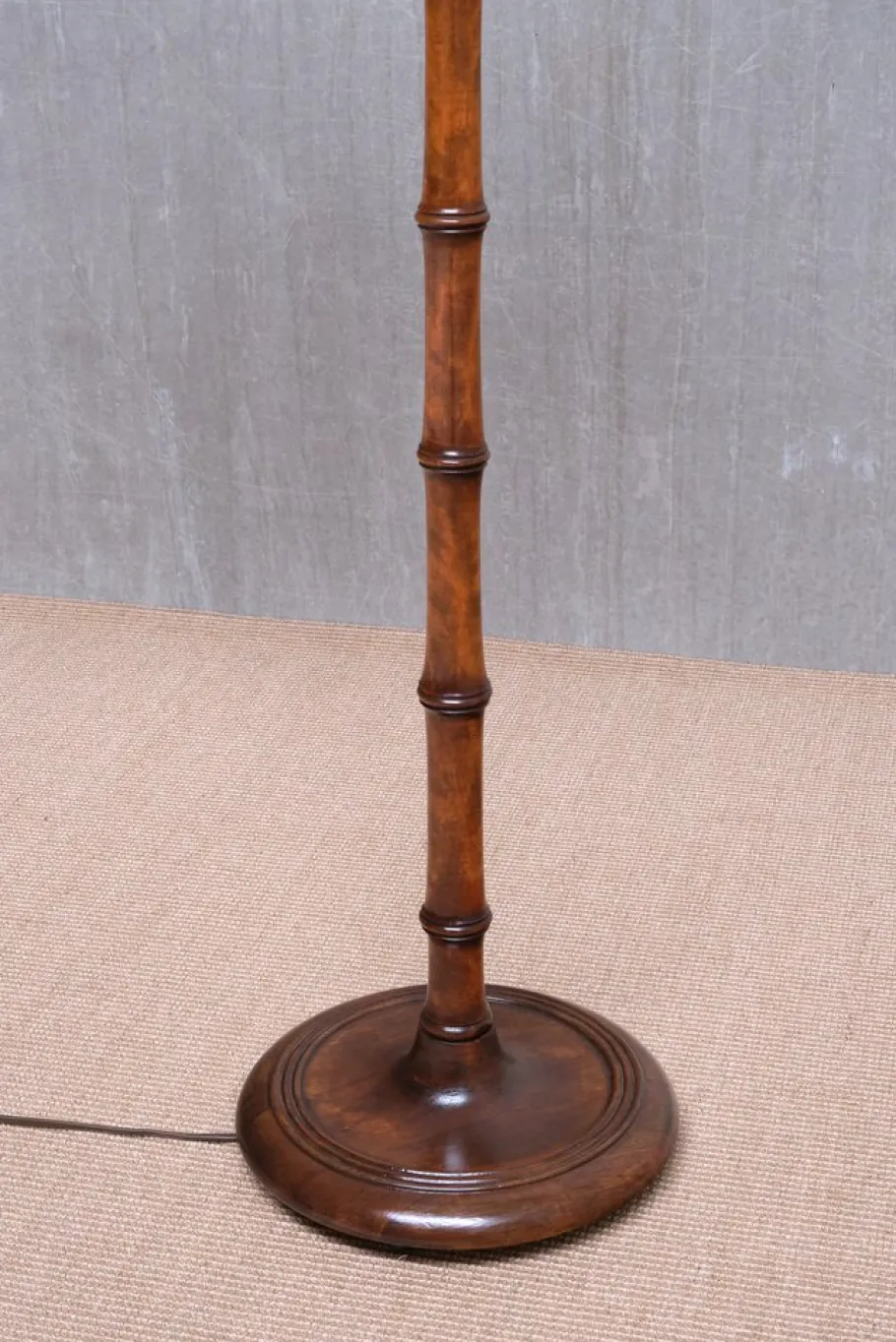 Online Pamono Swedish Modern Birch Faux Bamboo Floor Lamp with Ivory Adjustable Shade, 1940s