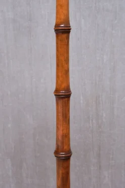 Online Pamono Swedish Modern Birch Faux Bamboo Floor Lamp with Ivory Adjustable Shade, 1940s