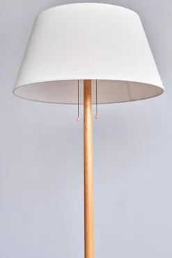 Pamono Swedish Modern 3-Legged Floor Lamp in Oak from Svensk Hemslöjd, 1950s