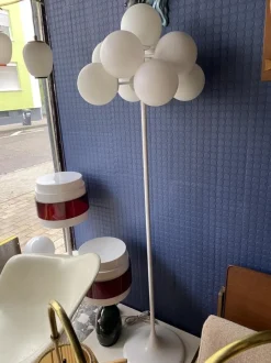 Sale Pamono Swiss White Atomic Floor Lamp by E.R. Nele & Bill for Temde, 1960s