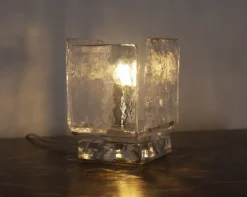 Sale Pamono Table Lamp in Clear Murano Glass