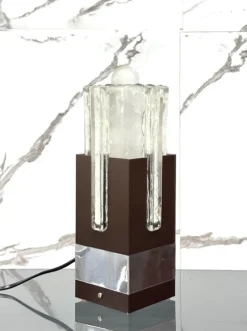 Sale Pamono Table Lamp in Metal and Glass by Gaetano Sciolari for Stilkronen, 1970s