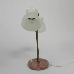 Sale Pamono Table Lamp with Plastic Shades on Marble Base, 1950s