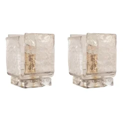 Best Pamono Table Lamps in Clear Murano Glass, Italy, Set of 2