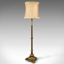 Pamono Tall English Adjustable Standard Lamp in Brass, 1940s