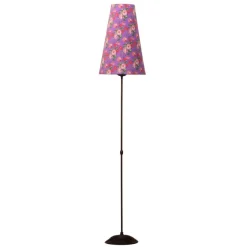 Outlet Pamono Tall Vintage Floor Lamp with Handmade Purple Floral Decoration Shade, Italy