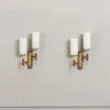 Sale Pamono Teak and Brass Wall Sconces in the style of Lunel, 1960s, Set of 2