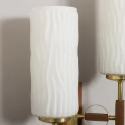 Sale Pamono Teak and Brass Wall Sconces in the style of Lunel, 1960s, Set of 2