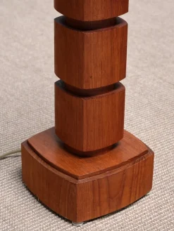 Outlet Pamono Teak Wood Floor Lamp from Möllers Armatur, Eskilstuna, Sweden, 1960s