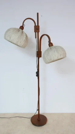 New Pamono Teakwood Double Floor Lamp from Domus, Denmark, 1970s