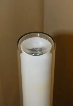 New Pamono Teda Floor Lamp in Steel and Pyrex by Ferdi Giardini for Oluce, Italy, 1990s