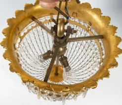 Pamono 19th Century Gilt Bronze and Crystal Pendant