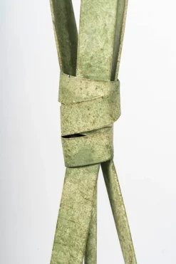 Outlet Pamono 20th Century Green Lacquered Metal Floor Lamp with Murano Glass Bowl