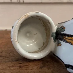 Outlet Pamono 18th Century Wall-Mounted Holy Water Font in Polychrome Earthenware by by Mario Bellini from the Nevers Factory, 1970