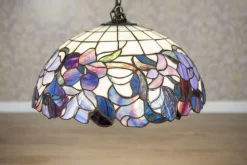 Best Pamono 20th-Century Hanging Lamp with Multicolored Shade in the style of Tiffany, 1940s