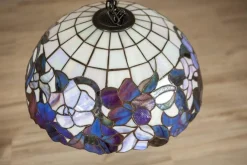 Best Pamono 20th-Century Hanging Lamp with Multicolored Shade in the style of Tiffany, 1940s