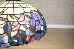 Best Pamono 20th-Century Hanging Lamp with Multicolored Shade in the style of Tiffany, 1940s