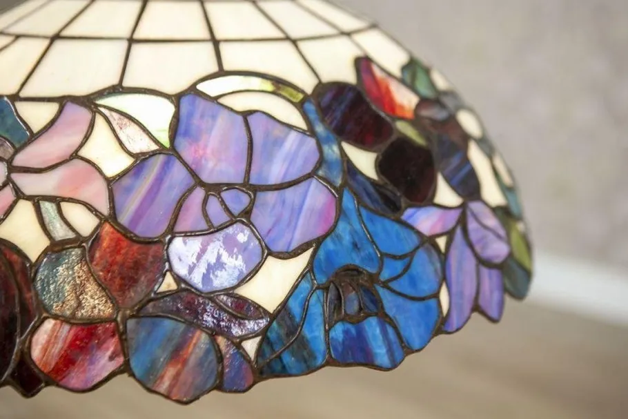 Best Pamono 20th-Century Hanging Lamp with Multicolored Shade in the style of Tiffany, 1940s