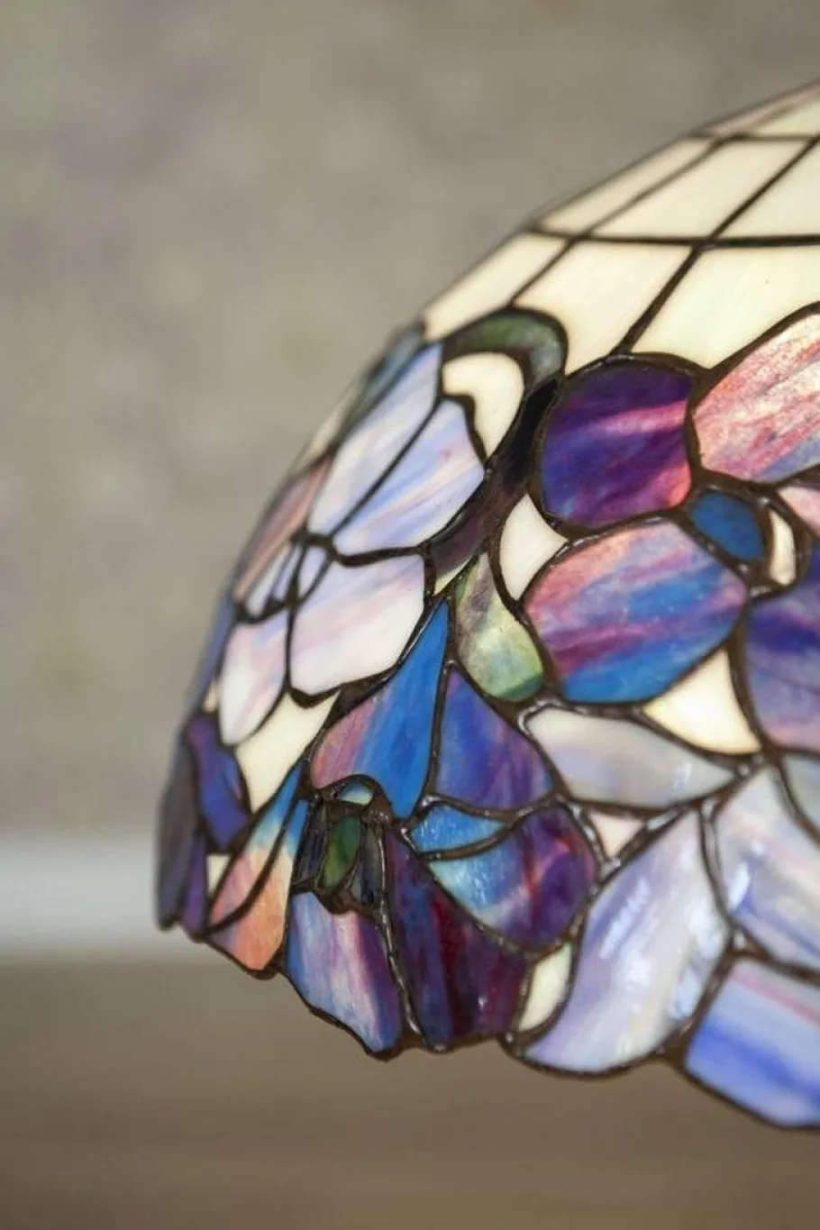 Best Pamono 20th-Century Hanging Lamp with Multicolored Shade in the style of Tiffany, 1940s