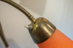 Pamono Three Light Adjustable Floor Lamp in Green Yellow Orange and Brass by Bruno Gatta for Stilnovo, 1950s