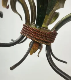 Sale Pamono Tole Flower Chandelier, France, 1950s