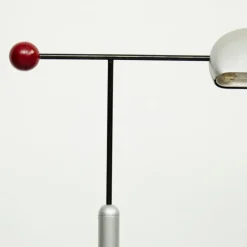 New Pamono Tomo Floor Lamp Black, Silver & Red by Toshiyuki Kita for Bilumen, 1980s