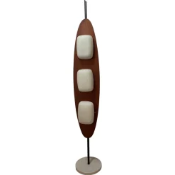 New Pamono Totem Floor Lamp in Wood, Marble and Opaline by Goffredo Reggiani, Italy, 1970s