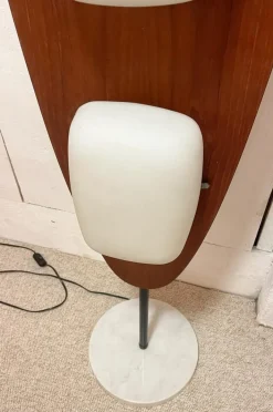 New Pamono Totem Floor Lamp in Wood, Marble and Opaline by Goffredo Reggiani, Italy, 1970s