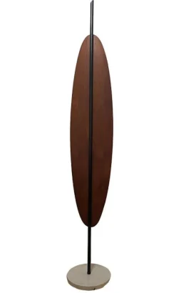 New Pamono Totem Floor Lamp in Wood, Marble and Opaline by Goffredo Reggiani, Italy, 1970s