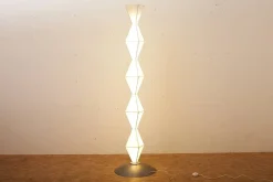 Outlet Pamono Totem Floor Lamp with Fluorescent Tube, Metal Base, Wire Structure & Rice Paper by Tom Dixon, 1990s