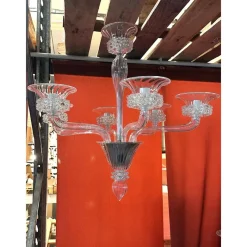 Sale Pamono Transparent Murano Glass Chandelier with Trasparent Rostrato Boubeches by Simoeng
