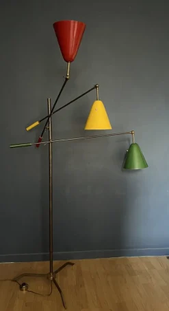 New Pamono Triennial Lamp attributed to Angelo Lelli for Arredoluce, Italy, 1950s