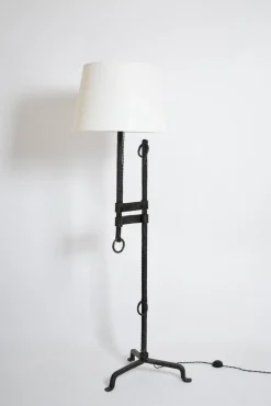 New Pamono Tripod Wrought Iron Floor Lamp, 1950s