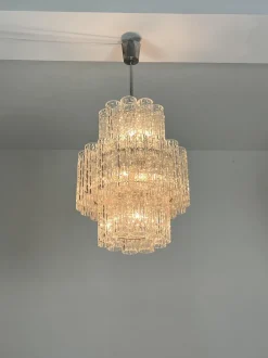 Sale Pamono Tronchi Murano Glass Chandelier, 1960s